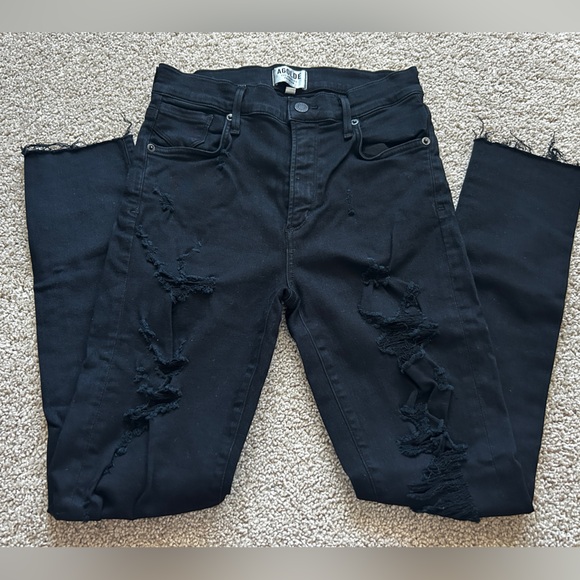 AGOLDE Distressed Denim Ankle Cropped Jean (Sophie) - Picture 1 of 9